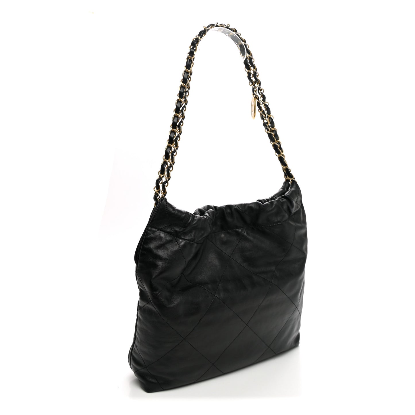 Shiny Calfskin Quilted Small Chanel 22 Black
