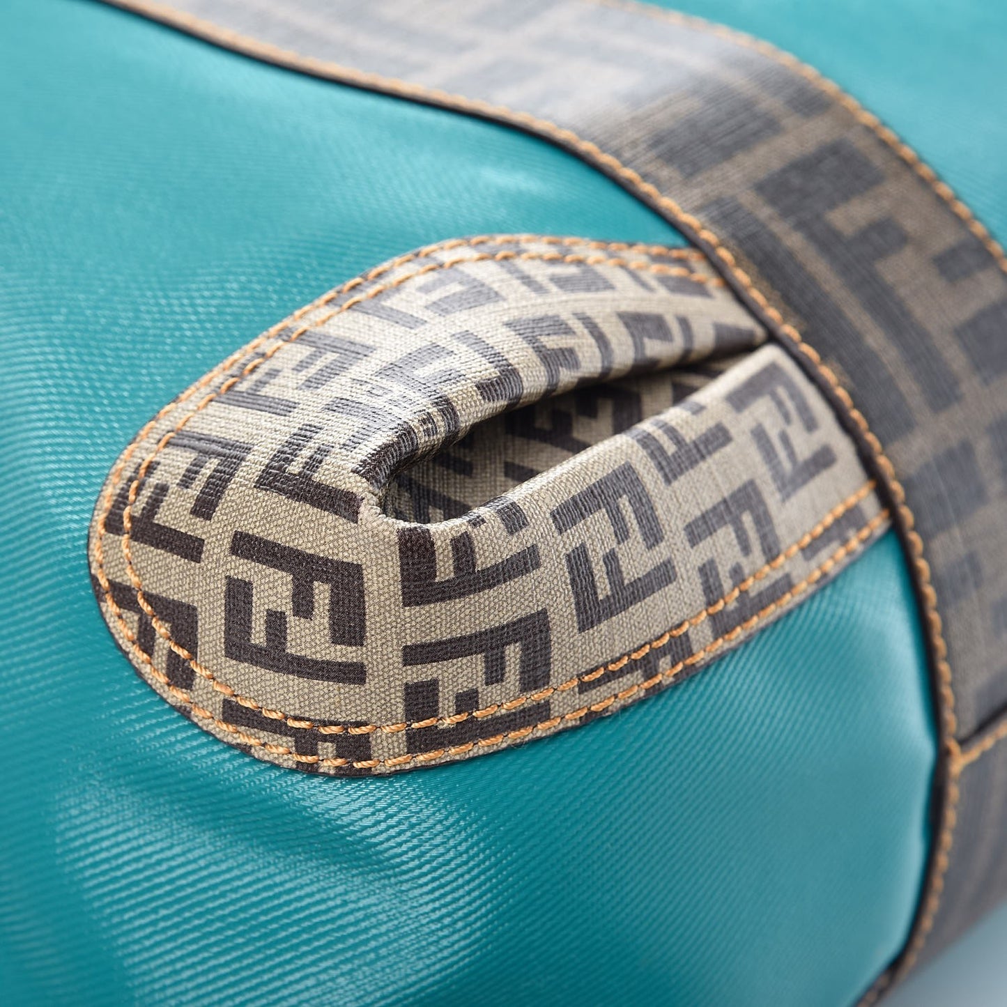 Canvas Zucca Zucchino Spalmati Large B Mix Tote Teal Tobacco