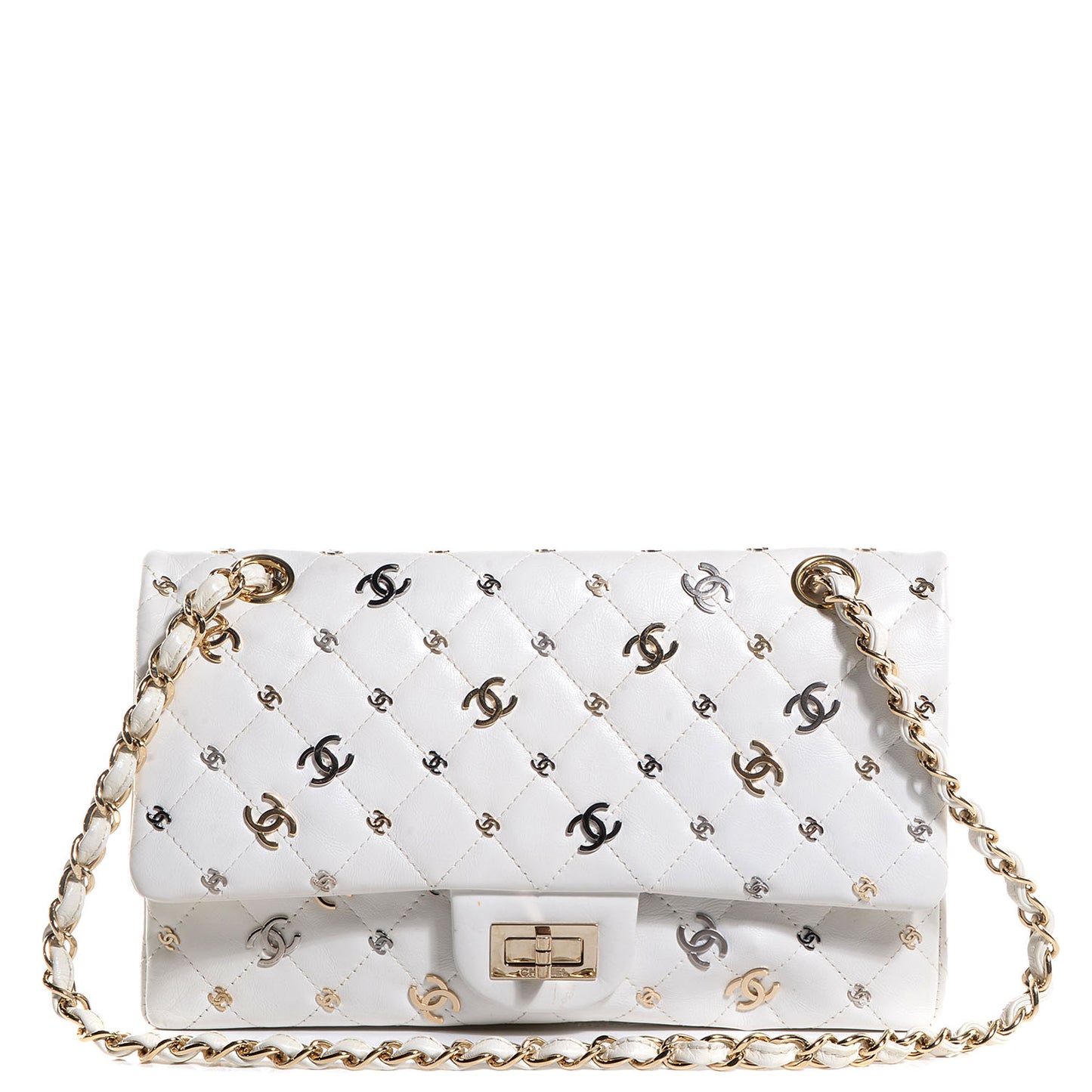 Calfskin CC Punk 2.55 Reissue 225 Flap White