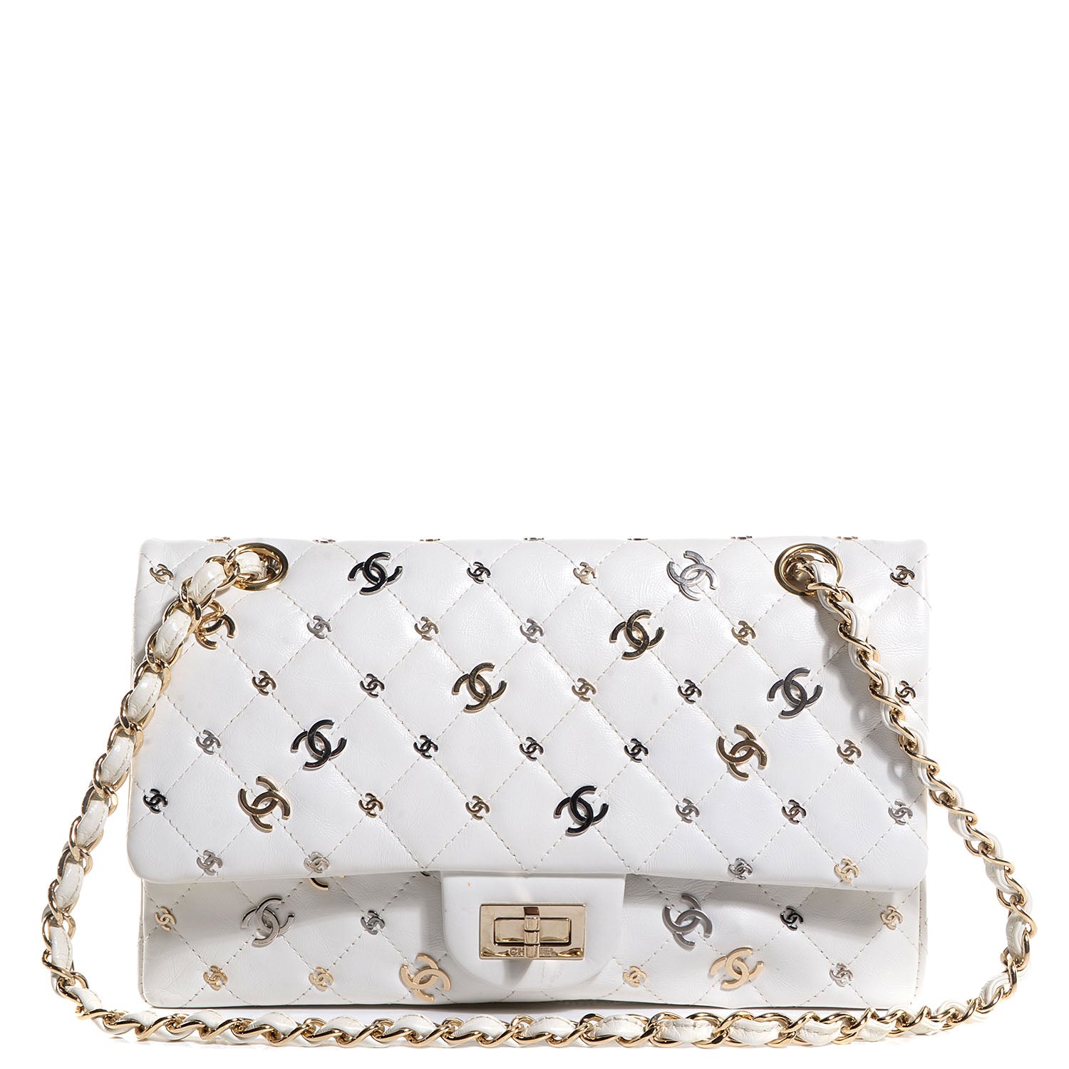 Chanel Calfskin CC Punk 2.55 Reissue 225 Flap White 1 of 9