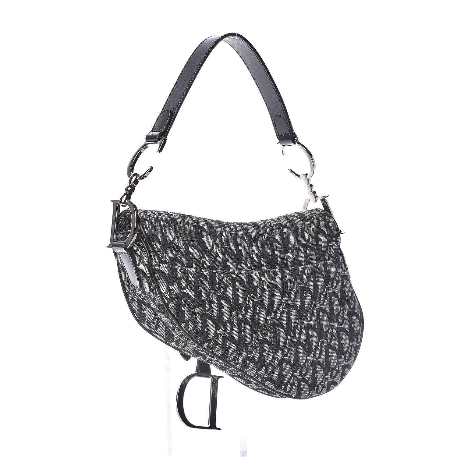 Christian Dior Monogram Saddle Bag Black 3 of 10