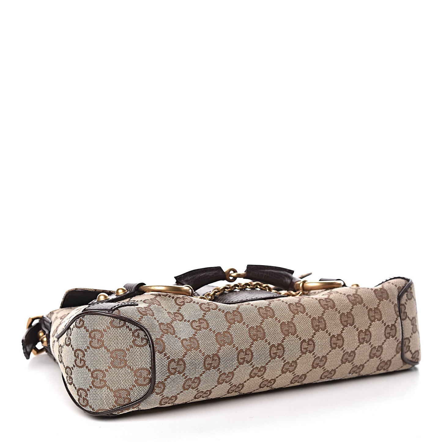 Monogram Horsebit Chain Flap Shoulder Bag Brown