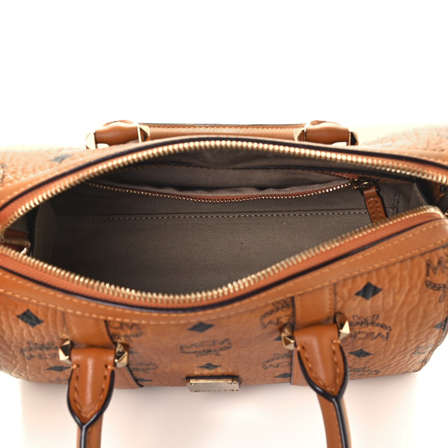 Visetos Small Boston Bag Cognac