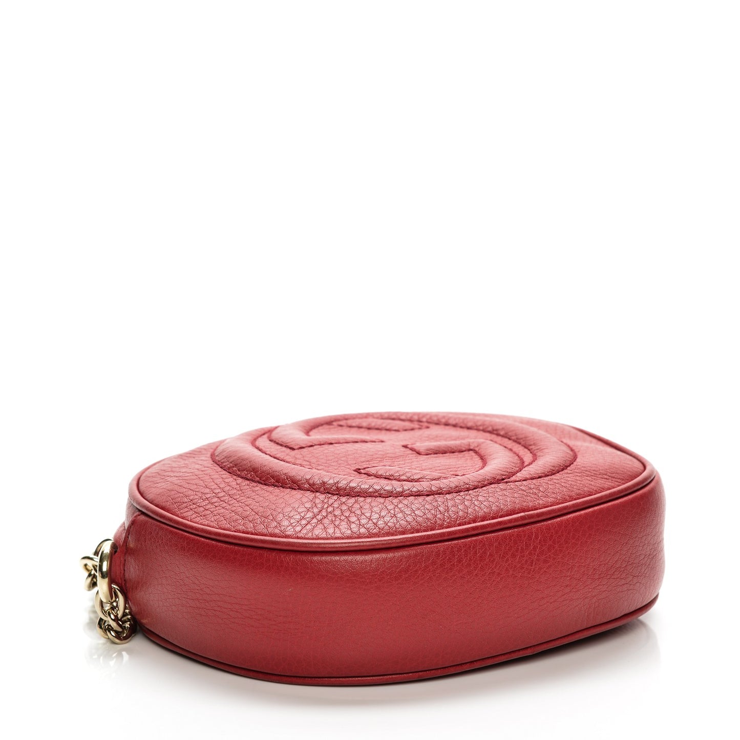 Pebbled Calfskin Mini Soho Chain Bag Tabasco Red