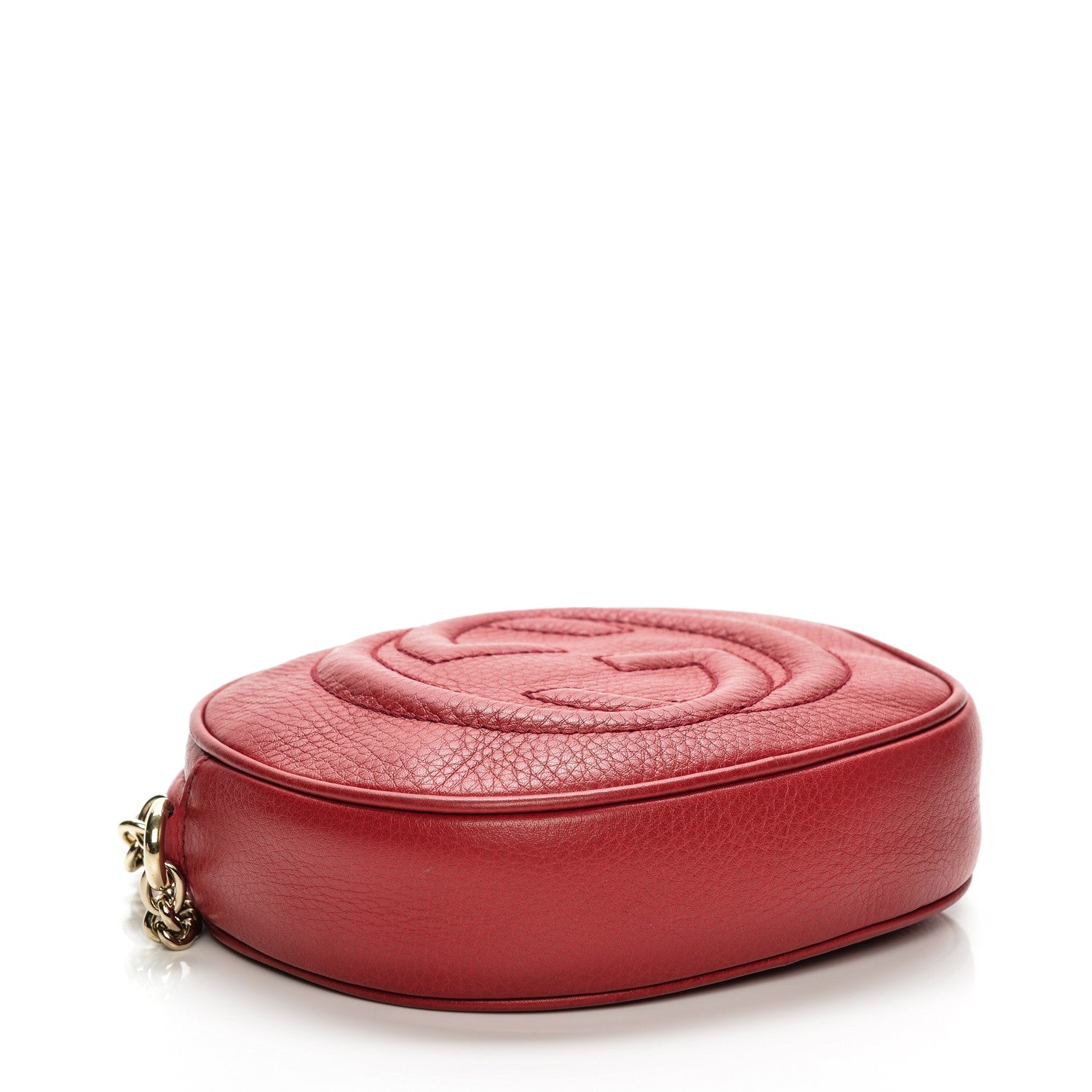 Gucci Pebbled Calfskin Mini Soho Chain Bag Tabasco Red 4 of 7