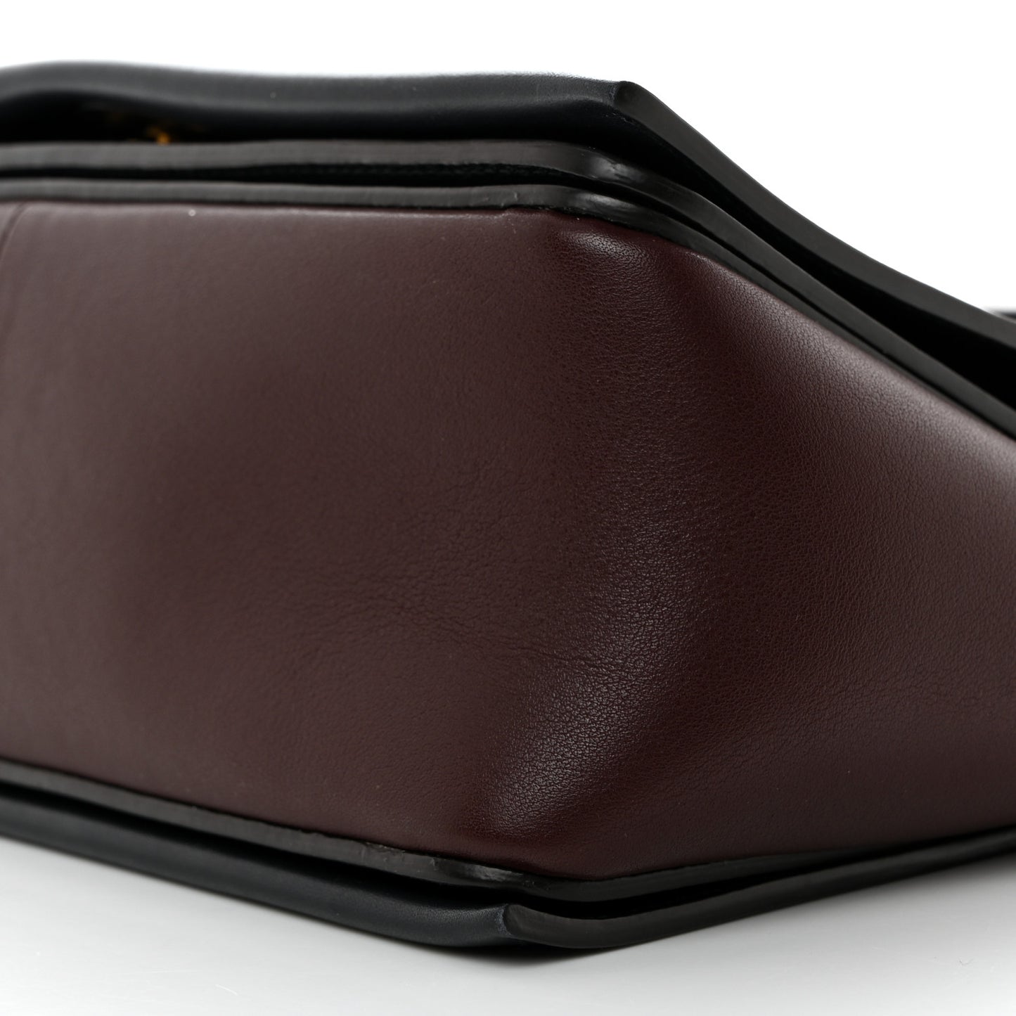 Shiny Smooth Calfskin Medium Frame Shoulder Bag Steel Blue Plum