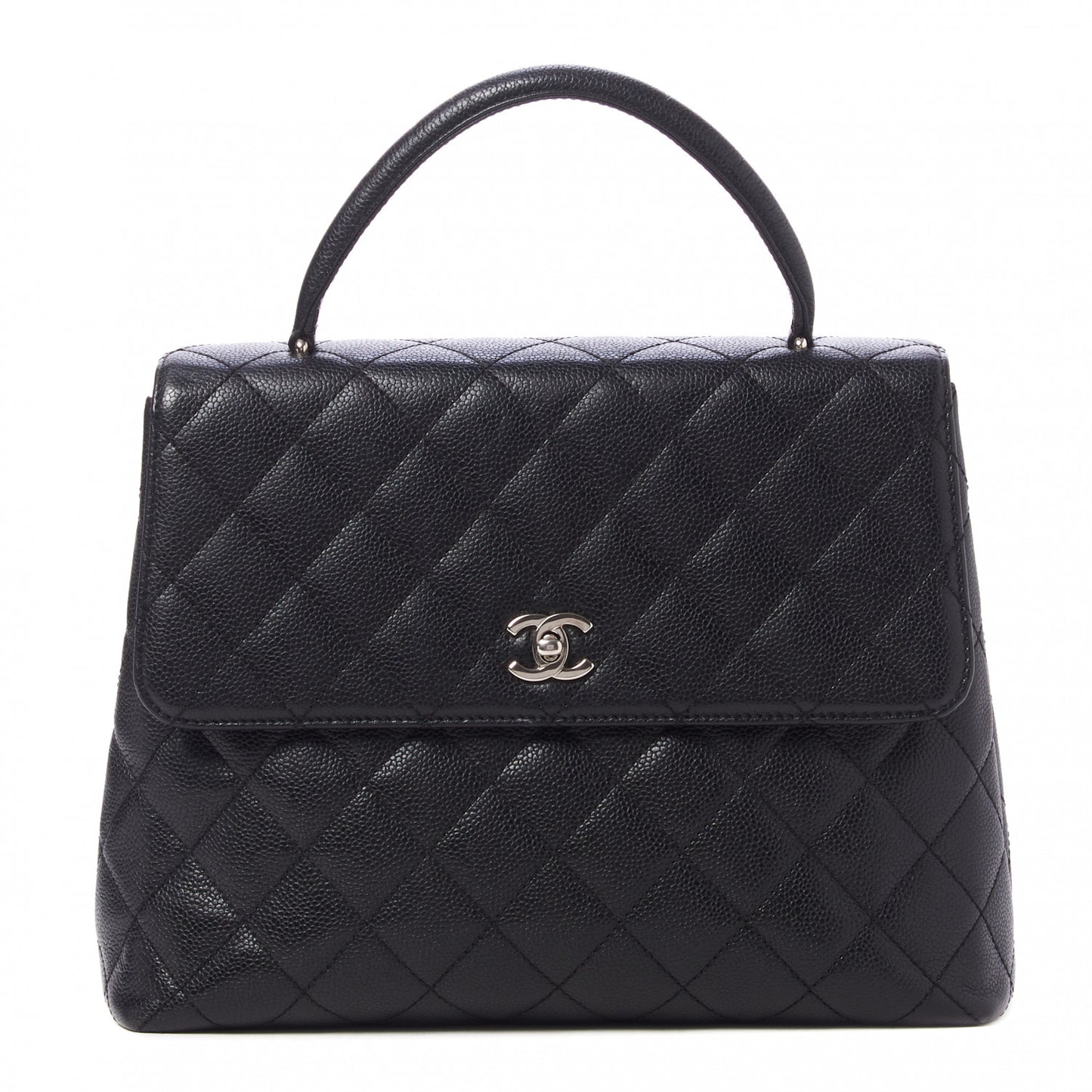 Caviar Quilted Jumbo Kelly Flap Black