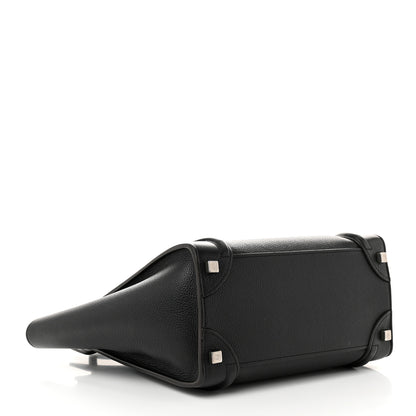 Celine Drummed Calfskin Micro Luggage Black 4 of 9