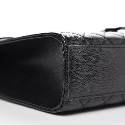 Saint Laurent Grain De Poudre Textured Mixed Matelasse Large Triquilt Monogram Monochrome Satchel Black 11 of 13