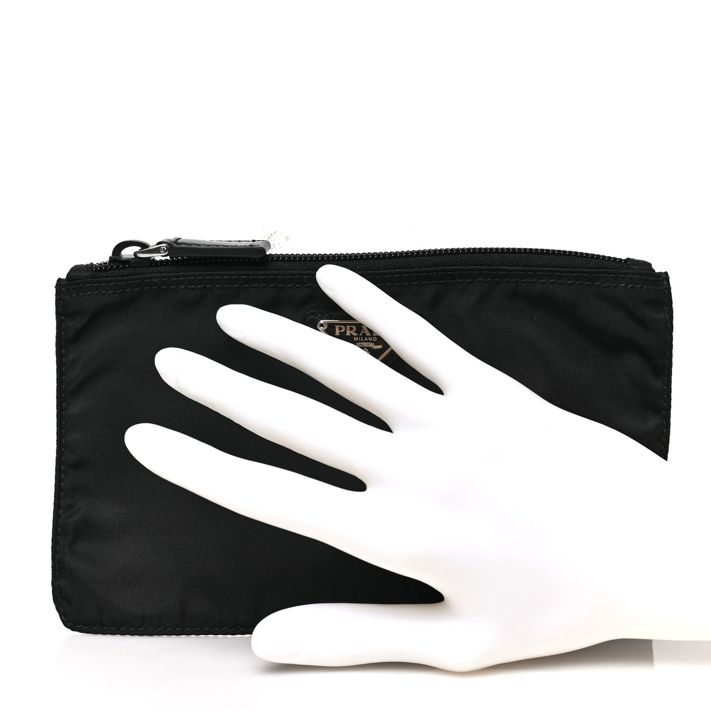 Nylon Tessuto Cosmetic Pouch Black