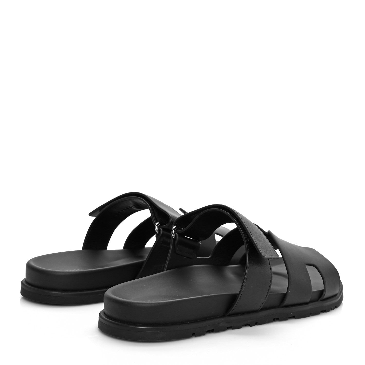 Hermes Calfskin Mens Chypre Sandals 43 Black 4 of 9