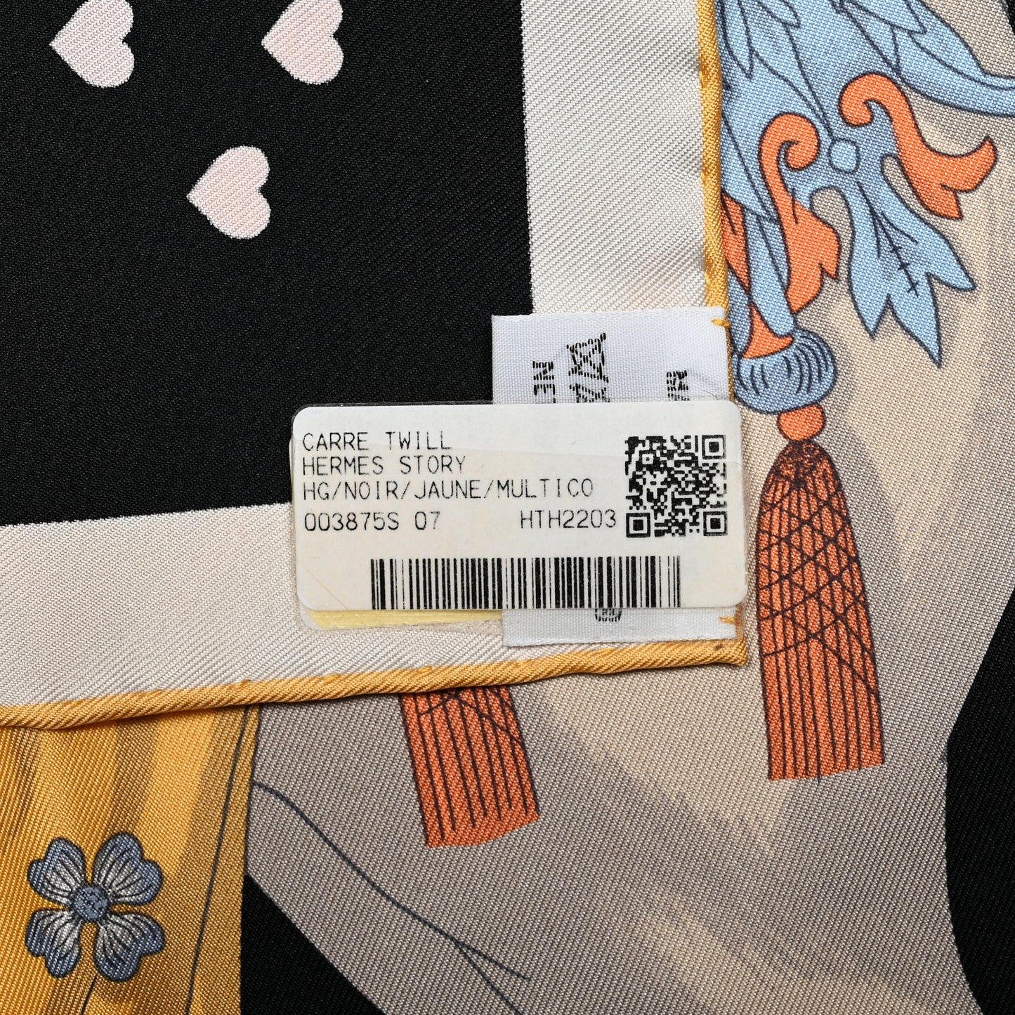 Silk Story Scarf 90 Marron Black Jaune Multicolor