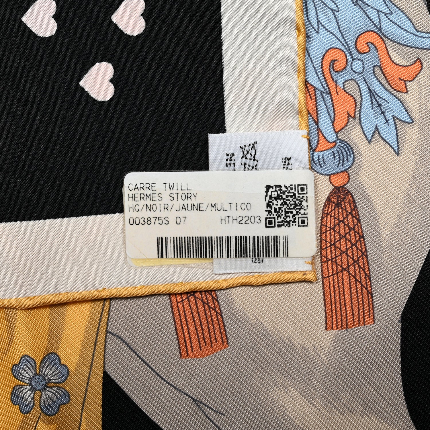 Hermes Silk Story Scarf 90 Marron Black Jaune Multicolor 7 of 7