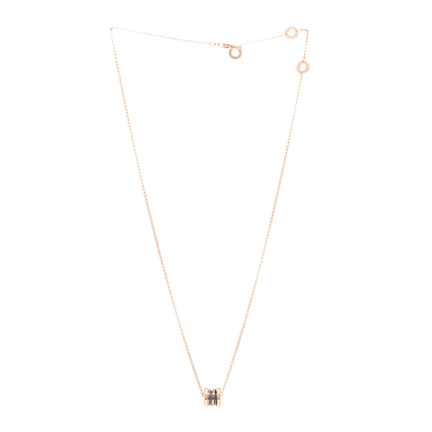 18K Rose Gold Cermet Small B.Zero1 Pendant Necklace