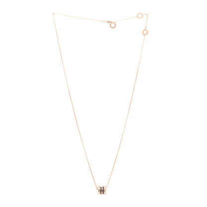 Bulgari 18K Rose Gold Cermet Small B.Zero1 Pendant Necklace 1 of 3