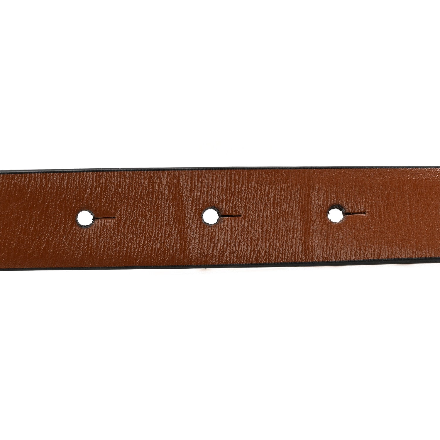 Valentino Garavani Glossy Calfskin Hammered VLogo Reversible 20mm Belt 80 32 Saddle Brown Ivory 5 of 7