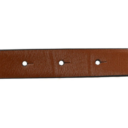 Valentino Garavani Glossy Calfskin Hammered VLogo Reversible 20mm Belt 80 32 Saddle Brown Ivory 5 of 7