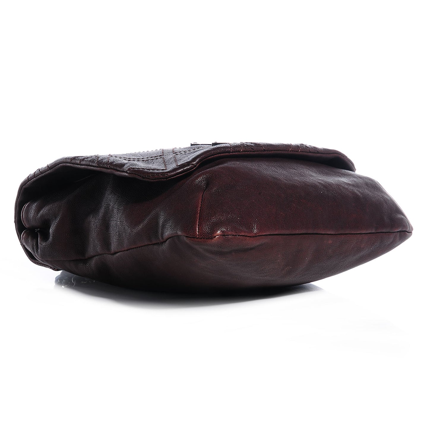 Calfskin Diamond Stitch Large Messenger Brown