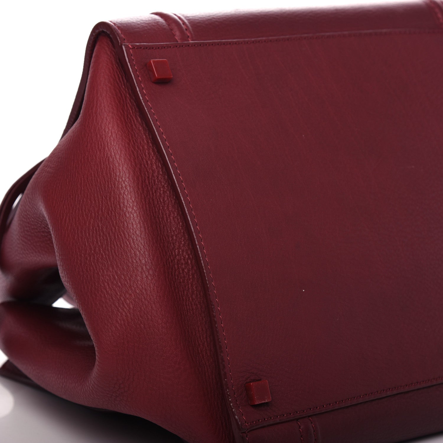 Celine Drummed Calfskin Medium Phantom Luggage Burgundy 7 of 8