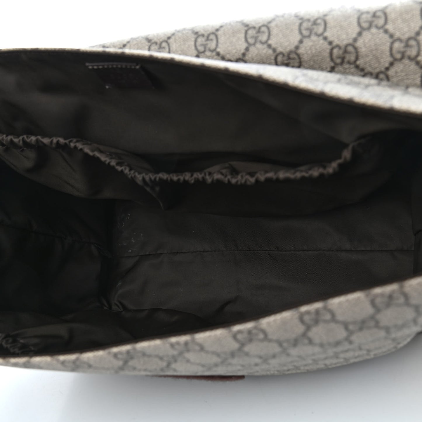 GG Plus Monogram Messenger Diaper Bag Dark Brown