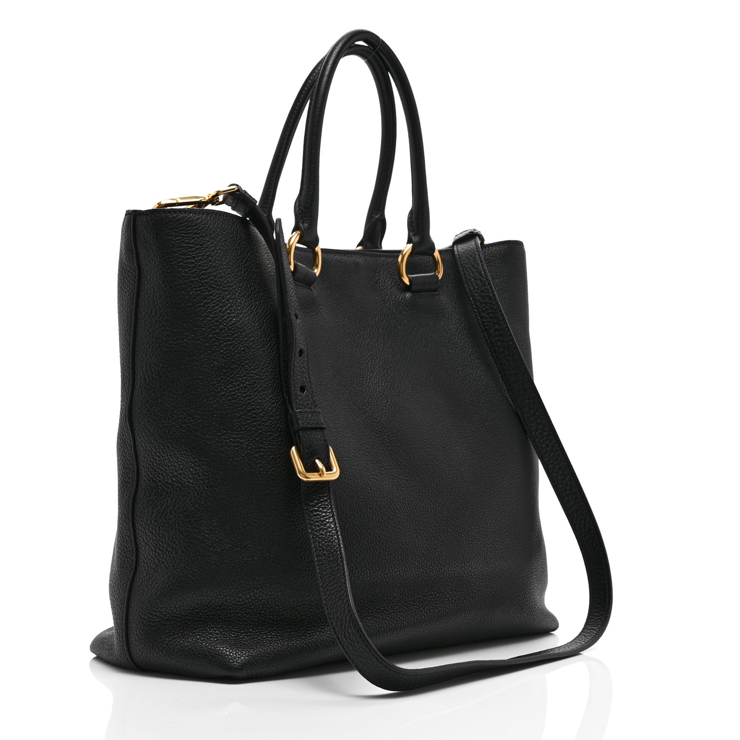 Prada Vitello Phenix Tote Black 3 of 10