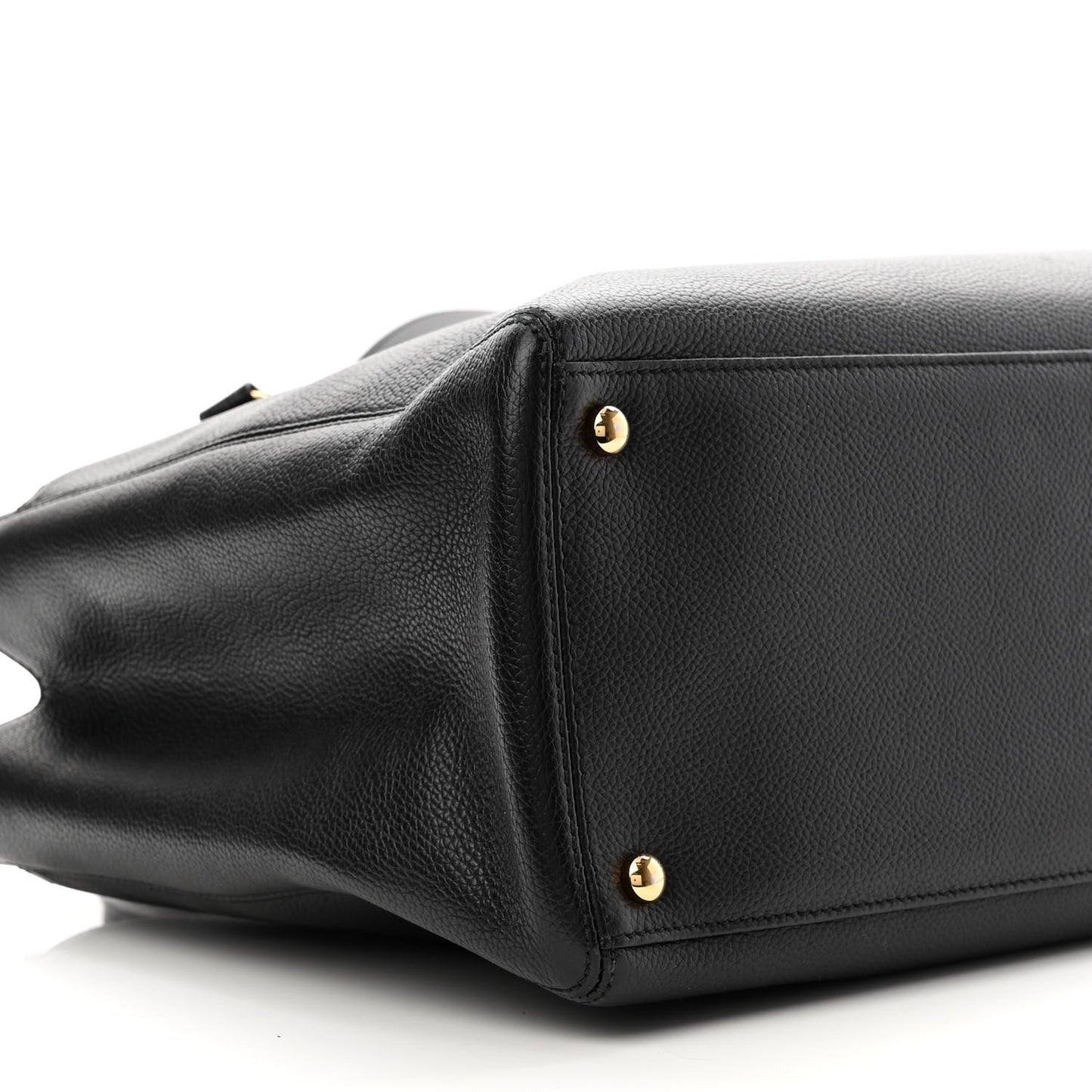 Calfskin Cerf Executive Shopper Tote Black