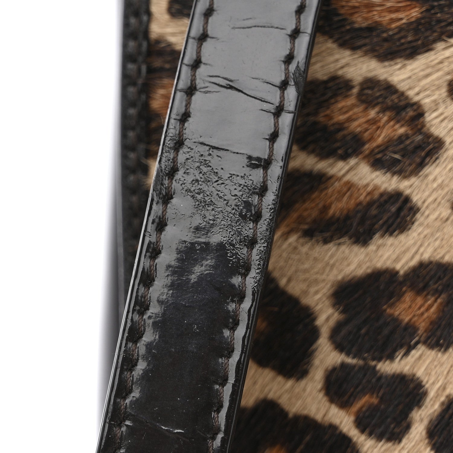 Christian Dior Patent Pony Hair Leopard Print Large Lady Dior Brown 12 of 13