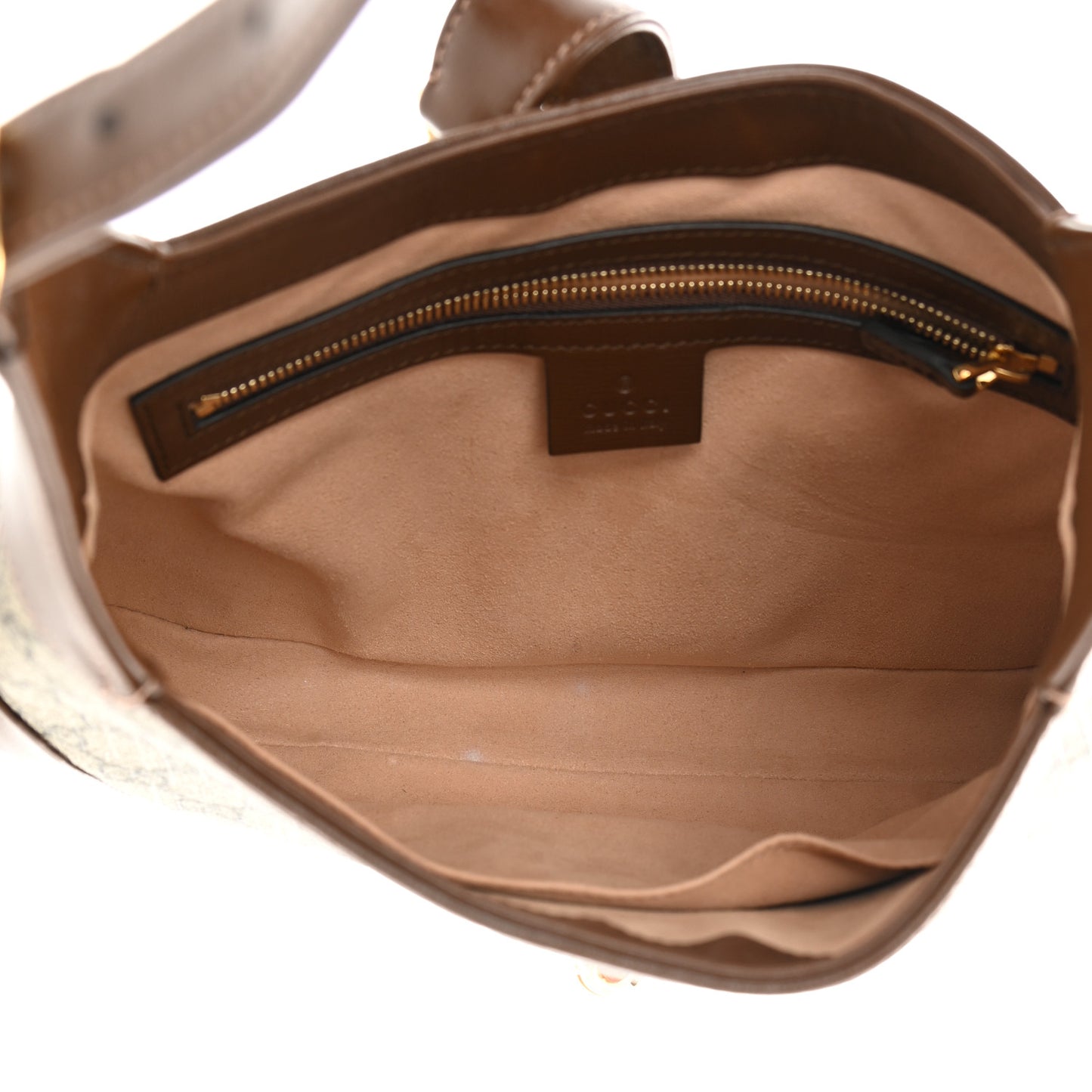 GG Supreme Monogram Azalea Calfskin Web Small Jackie 1961 Hobo Beige Ebony Brown Sugar