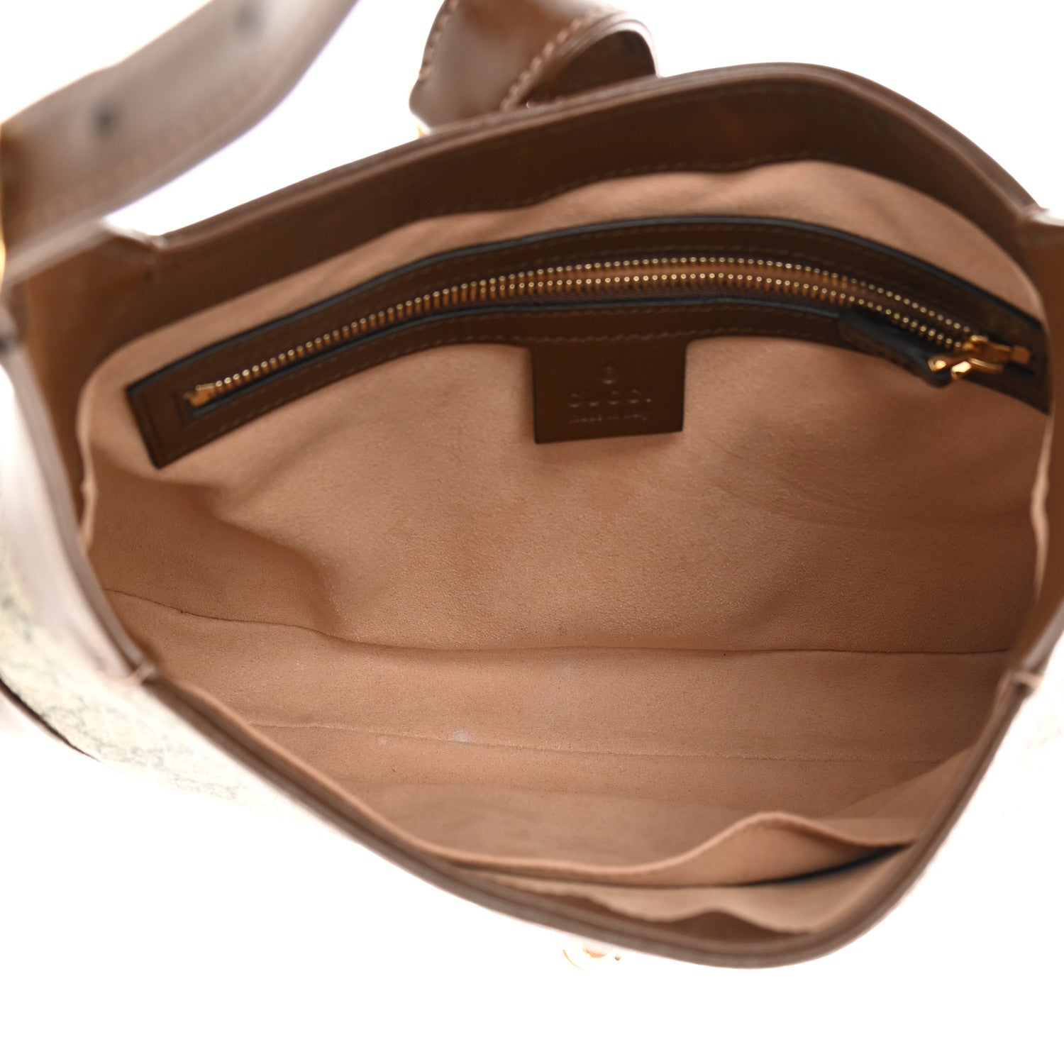 Gucci GG Supreme Monogram Azalea Calfskin Web Small Jackie 1961 Hobo Beige Ebony Brown Sugar 5 of 12