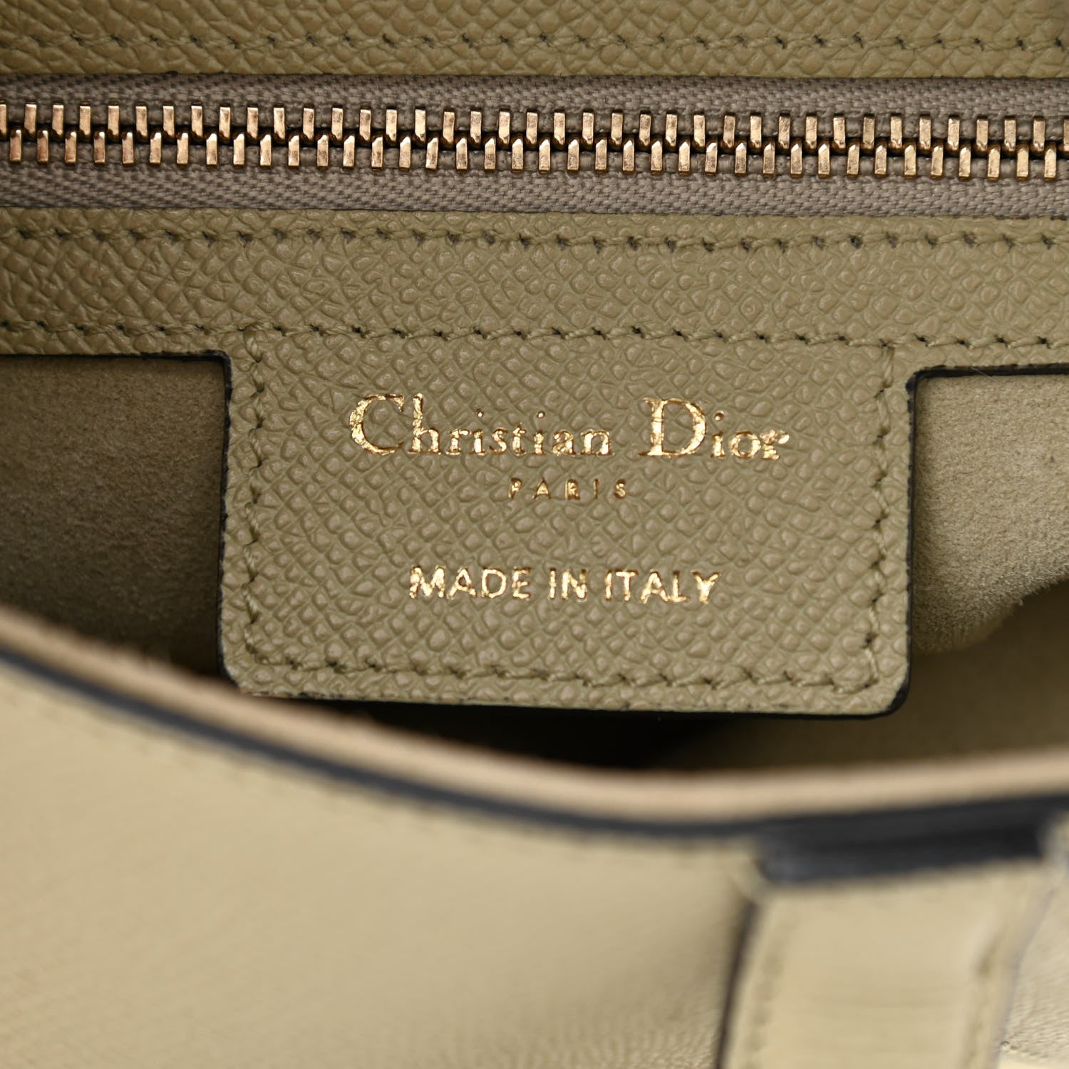 Christian Dior Grained Calfskin Saddle Bag With Strap Sage Green 6 of 8