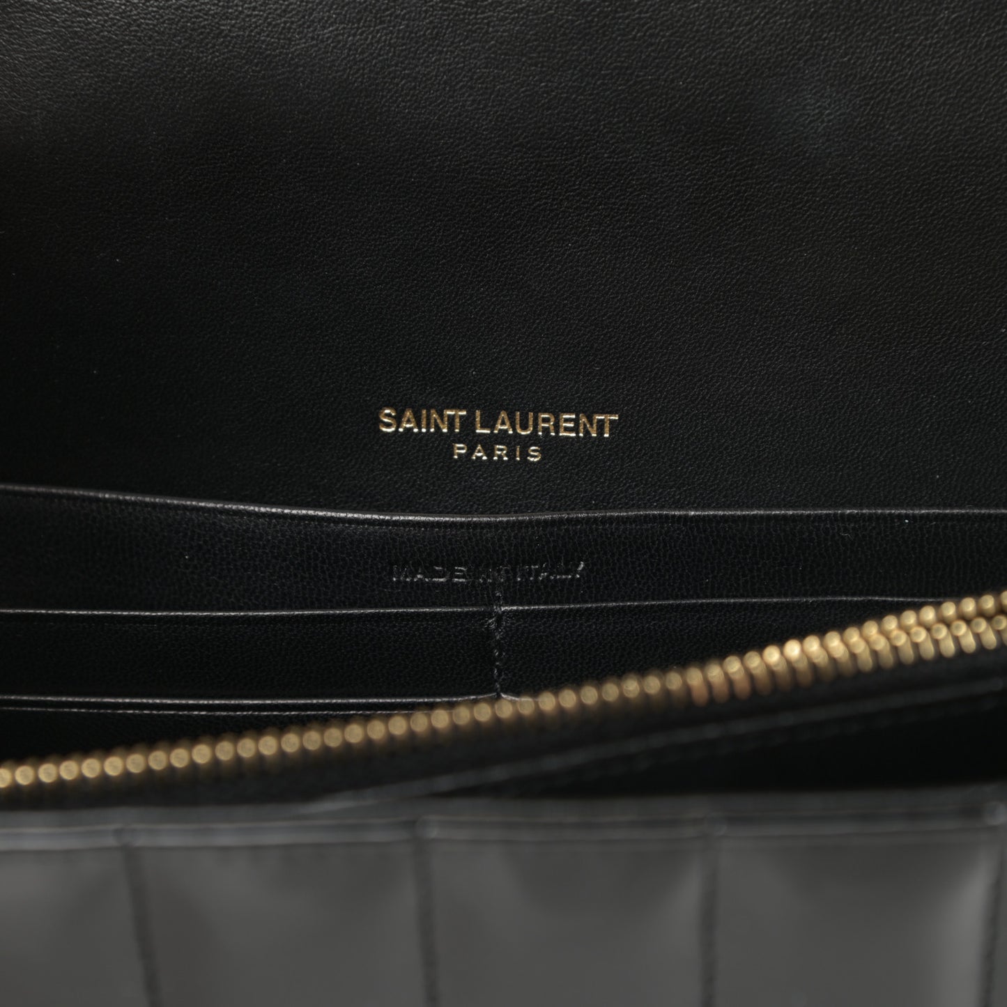 Patent Matelasse Monogram Vicky Chain Bag Black