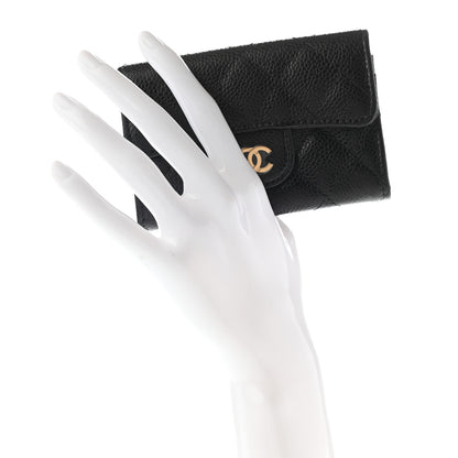 Chanel Caviar Quilted Flap Card Holder Wallet Black 2 of 8