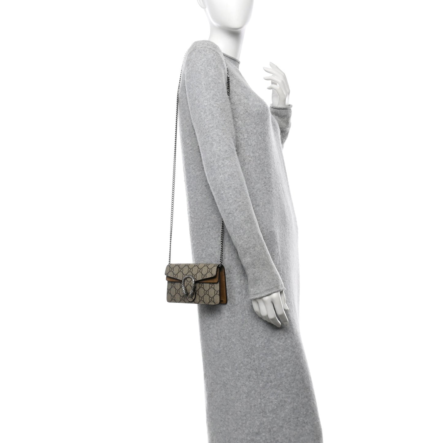 GG Supreme Monogram Super Mini Dionysus Shoulder Bag Taupe