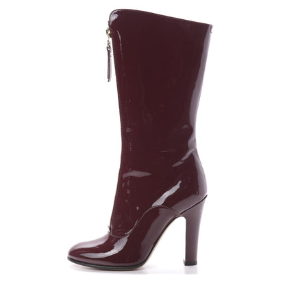 Valentino Garavani Patent Rebelle Front Zip BBoots 37 Rubin 1 of 7