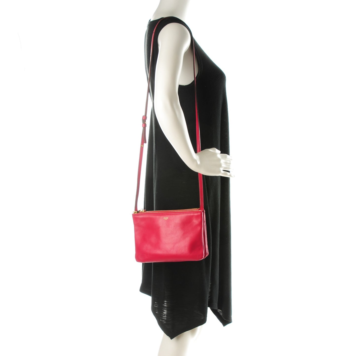Lambskin Small Trio Crossbody Bag Fuchsia
