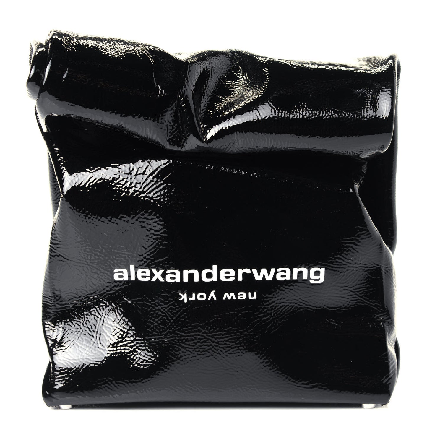 Patent Lunch Bag Foldover Clutch Black