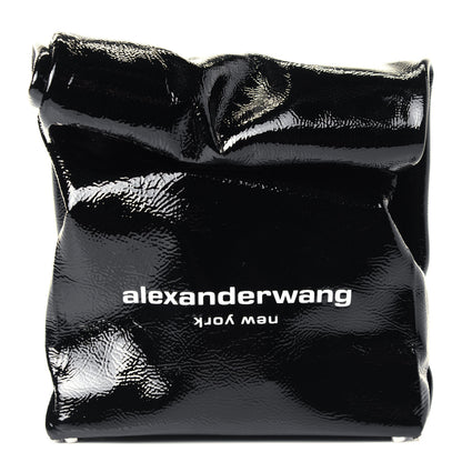 Alexander Wang Patent Lunch Bag Foldover Clutch Black 1 of 4