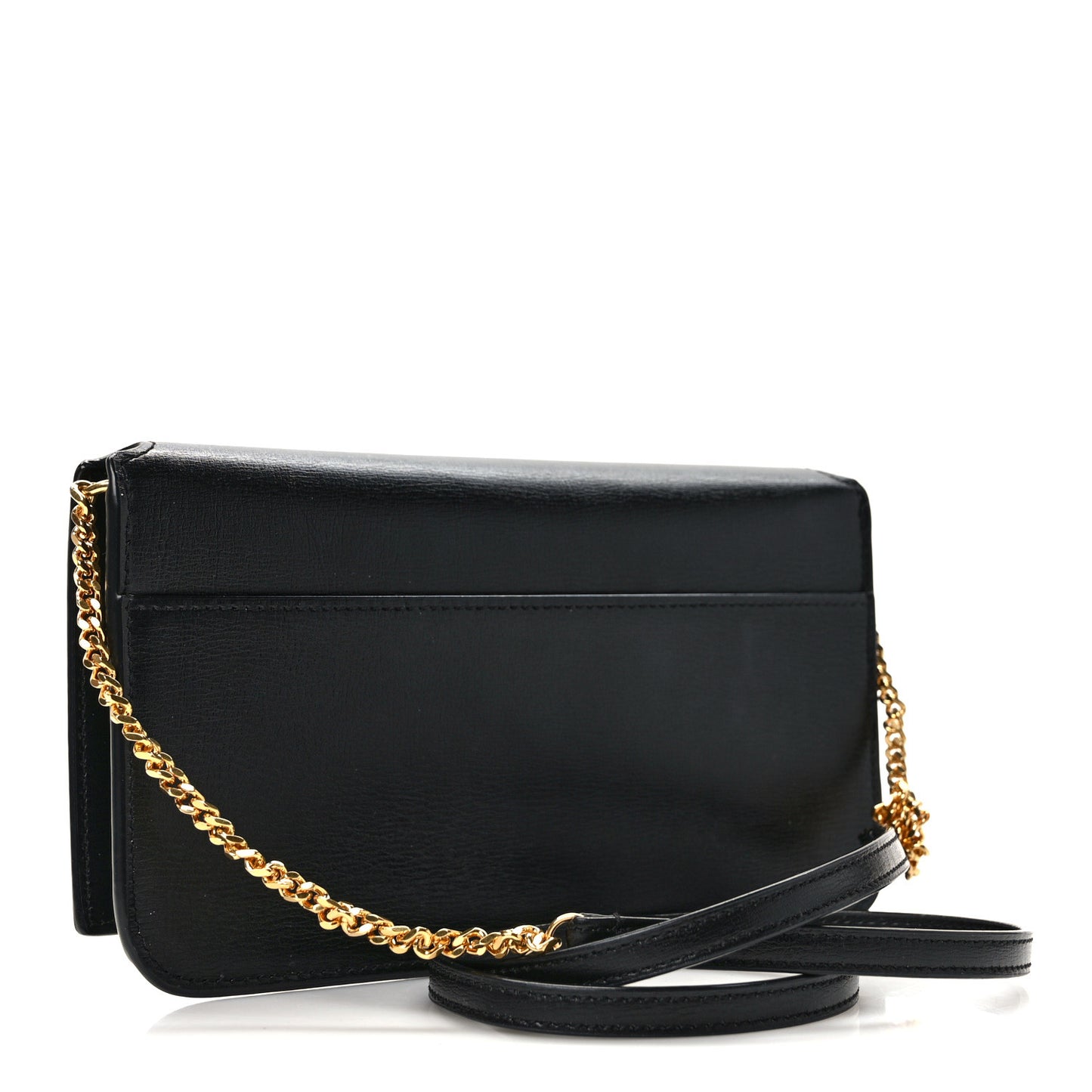 Grained Calfskin Monogram Phone Holder Crossbody Black