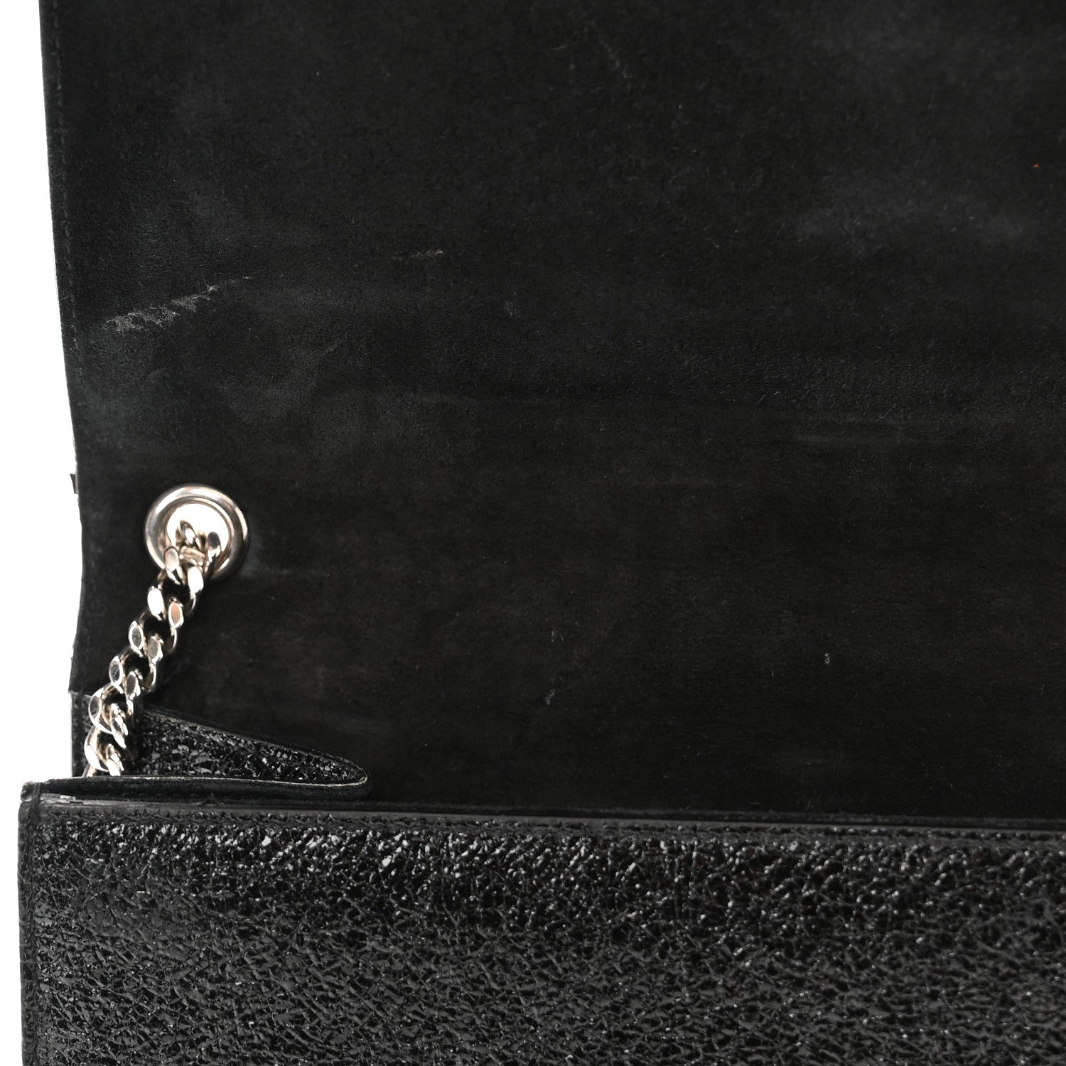 Saint Laurent Metallic Sparkle Calfskin Medium Monogram Kate Satchel Black 13 of 13