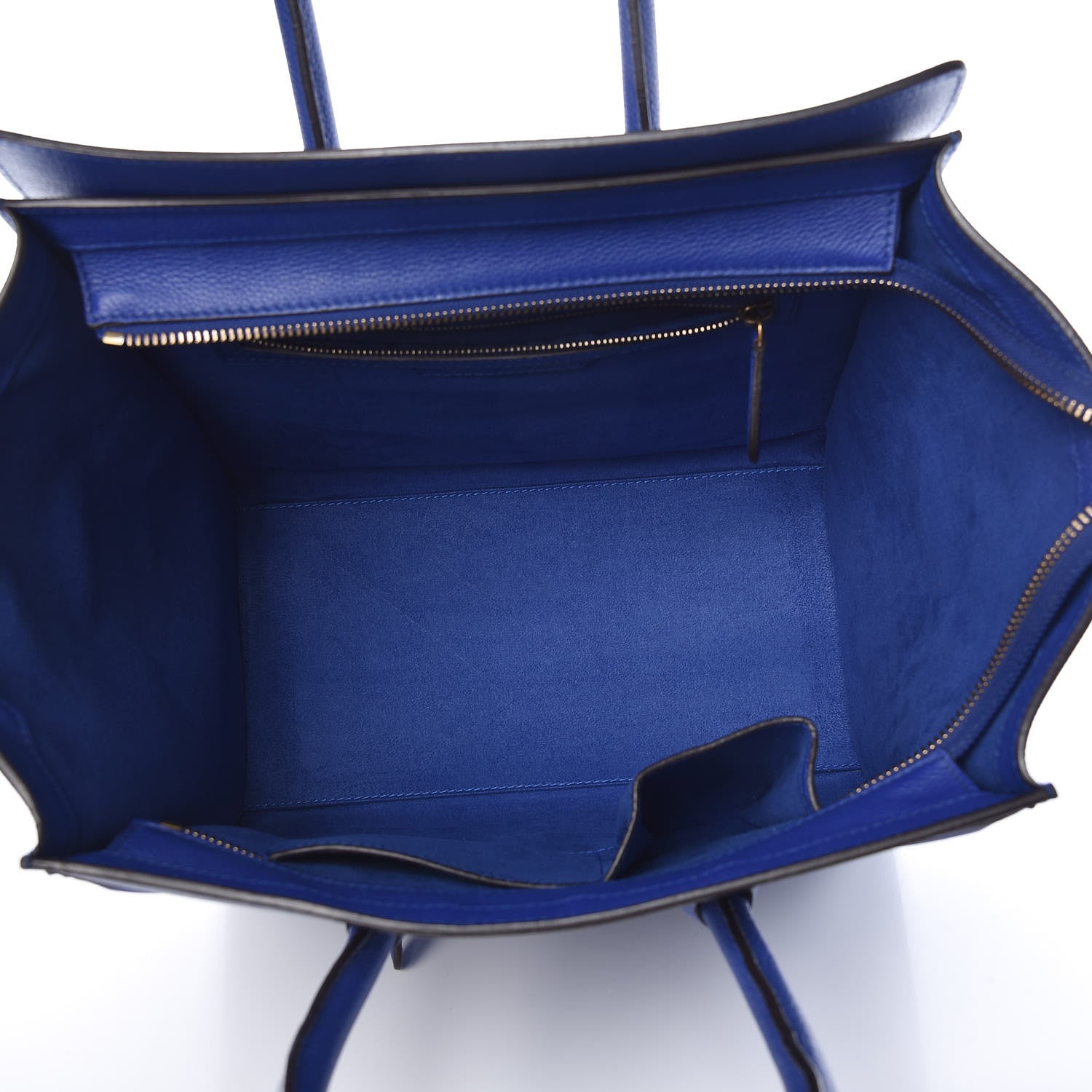 Celine Drummed Calfskin Mini Luggage Indigo 5 of 12