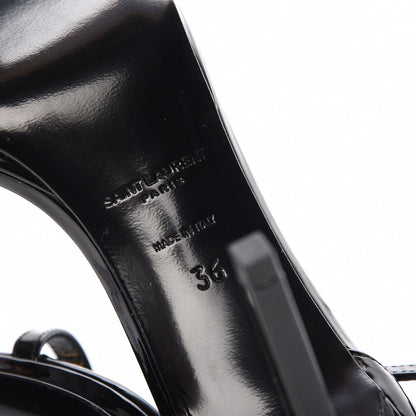Saint Laurent Vitello Vernice Jane 80 Ankle Strap Sandals 36 Black 7 of 7