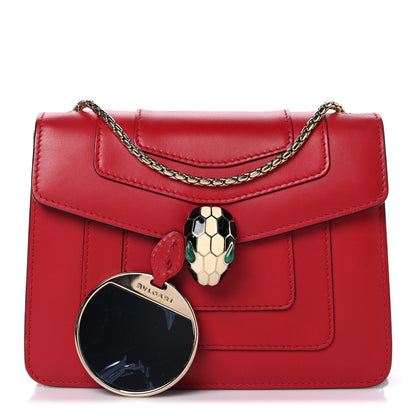 Bulgari Calfskin Small Serpenti Forever Snake Strap Crossbody Bag Red 3 of 10