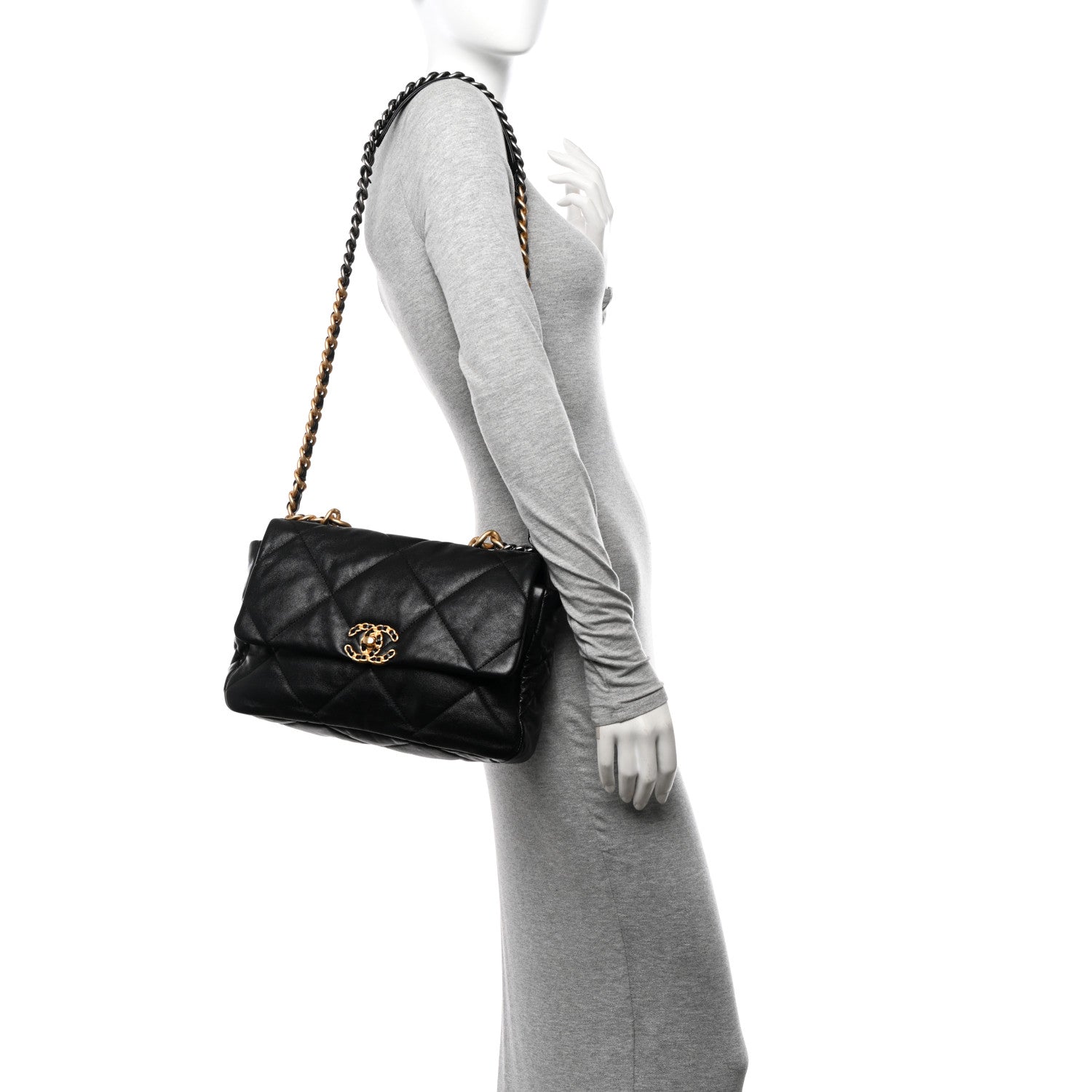 Chanel Lambskin Quilted Large Chanel 19 Flap Black 2 of 10