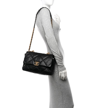 Chanel Lambskin Quilted Large Chanel 19 Flap Black 2 of 10