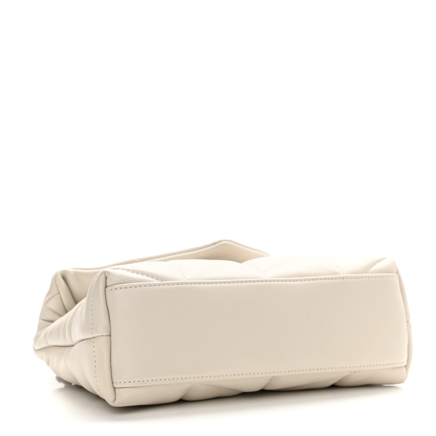 Saint Laurent Lambskin Quilted Toy Loulou Puffer Monogram Chain Satchel Blanc Vintage 4 of 8