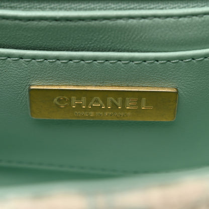 Chanel Tweed Handle Crush Top Handle Flap Bag Light Blue Ecru 7 of 10