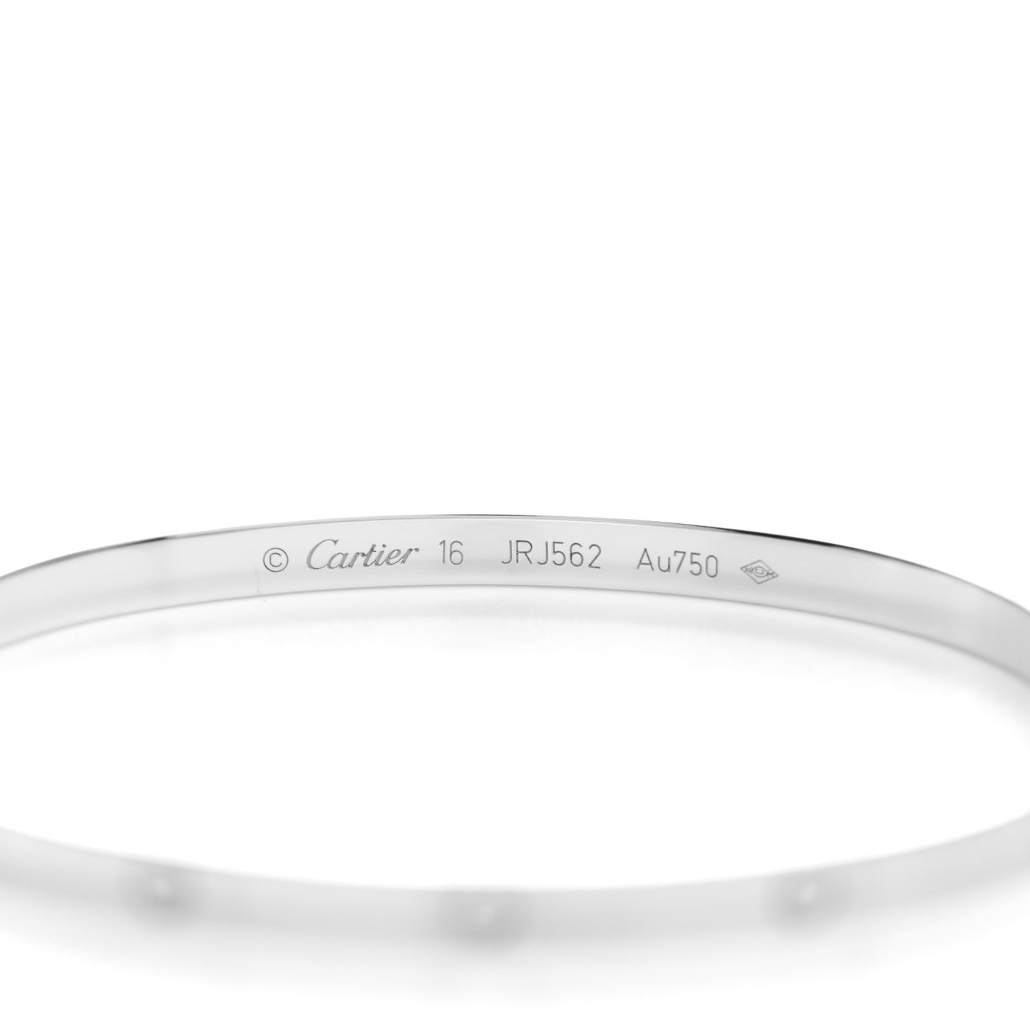 18K White Gold 6 Diamond Small LOVE Bracelet 16