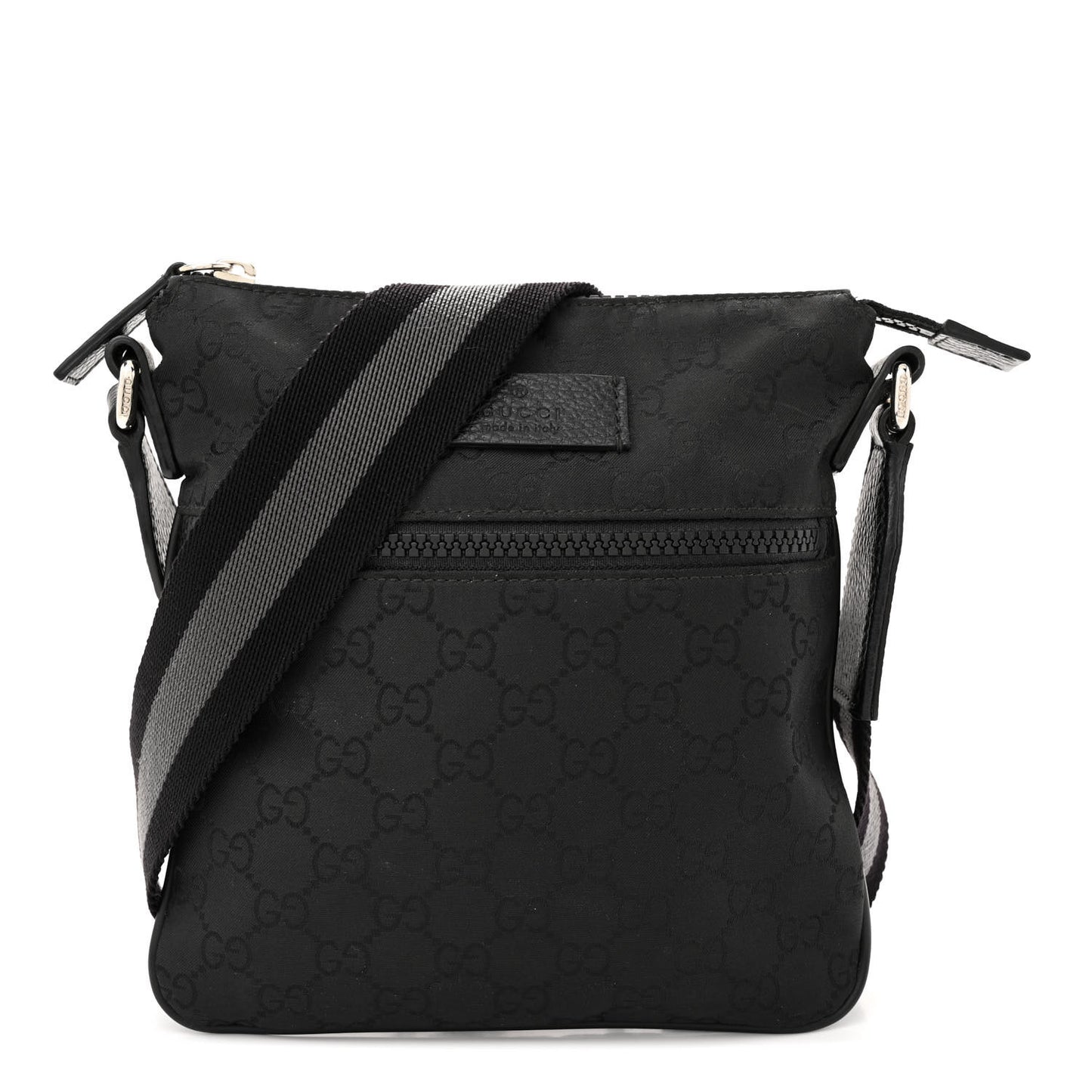 Nylon Monogram Mini Flat Messenger Bag Black