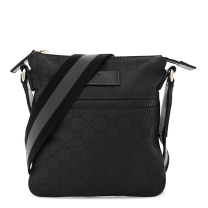 Gucci Nylon Monogram Mini Flat Messenger Bag Black 1 of 10