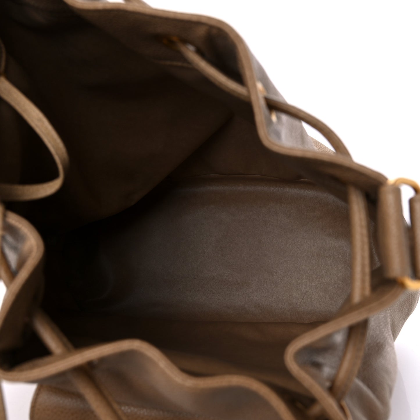 Caviar Drawstring Shoulder Bag Beige